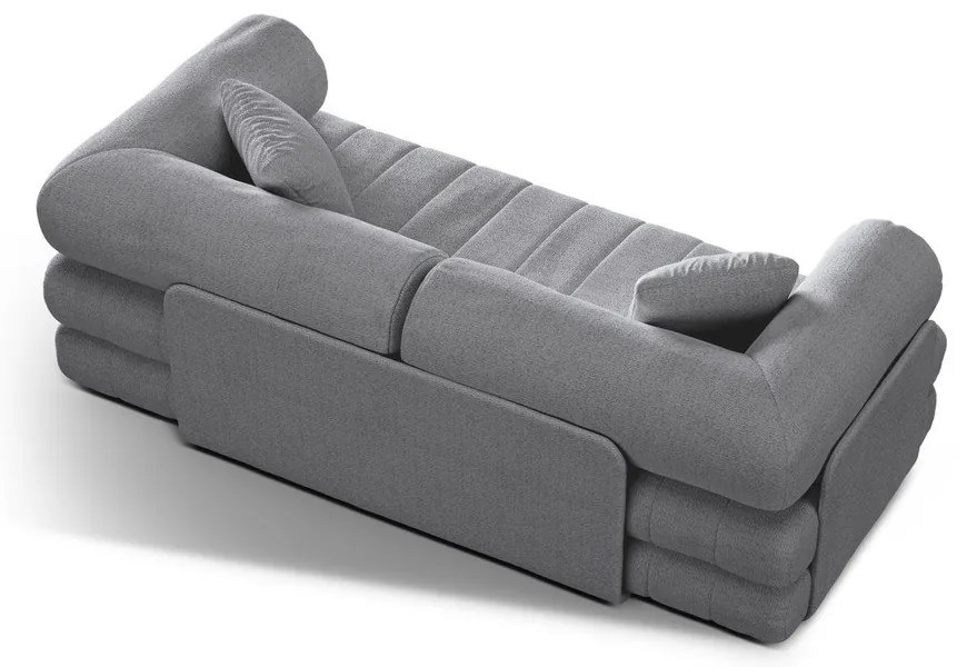 Canapea gri deschis extensibilă cu tapițerie din țesătură bouclé 206 cm Kemi – Cosmopolitan Design