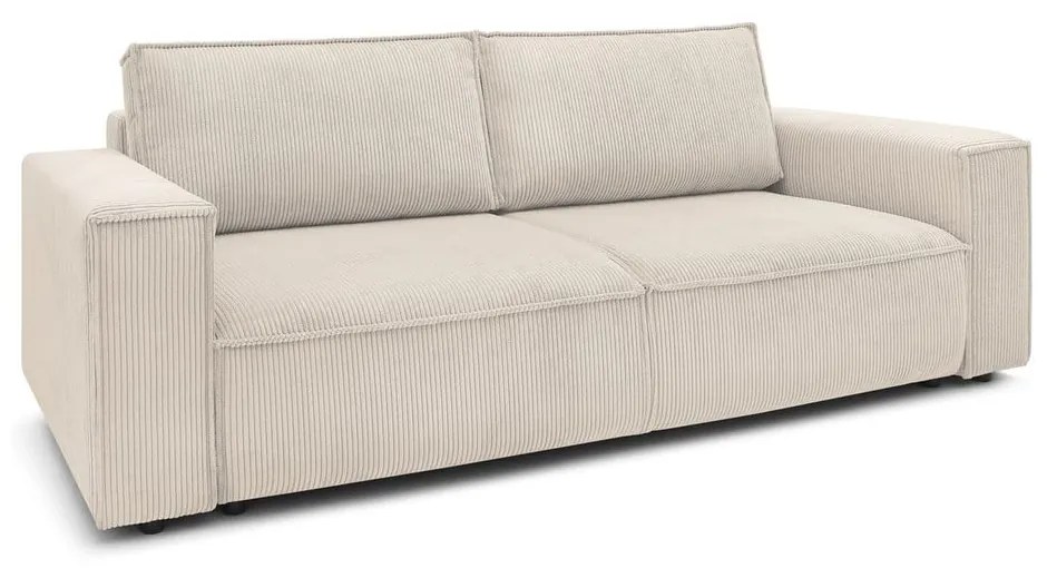 Canapea extensibilă din reiat Bobochic Paris Nihad, 245 cm, crem - alb