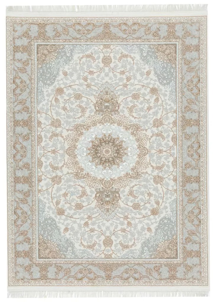 150x230 cm Covor Persan Premium, 70% Polipropilenă și 30% Polyester, Design Traditional, Crem, Densitate 3000 gr/m2