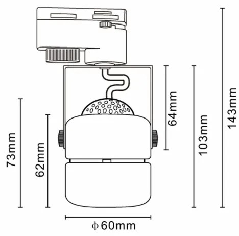 Spot în sistem de șină PRAHA 3xGU10/10W/230V negru