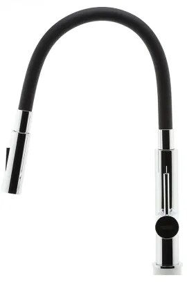 Baterie de chiuvetă cu pipă flexibilă FERRO crom lucios/negru