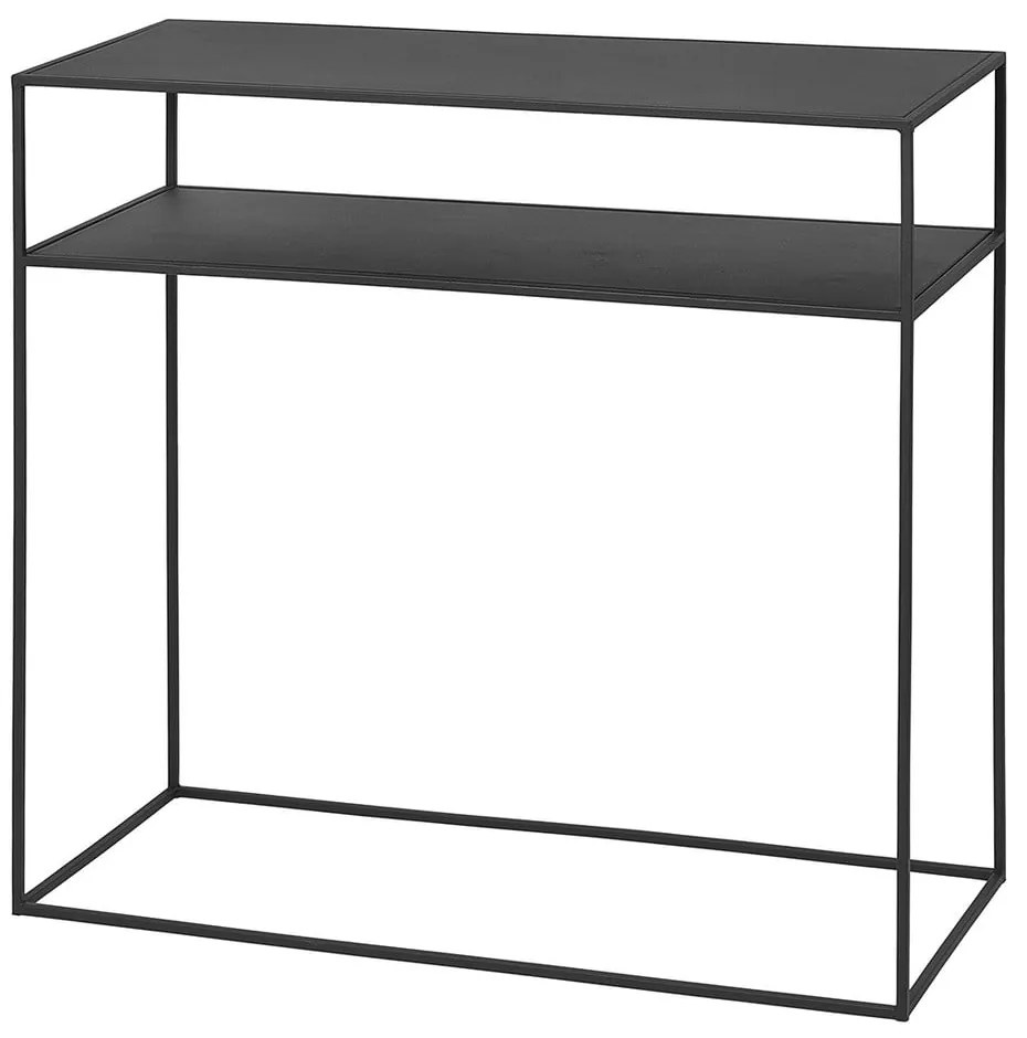 Masă consolă neagră din metal 35x85 cm Fera – Blomus