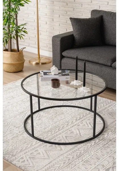 Măsuță de cafea BERLIN 45x80 cm negru/transparent