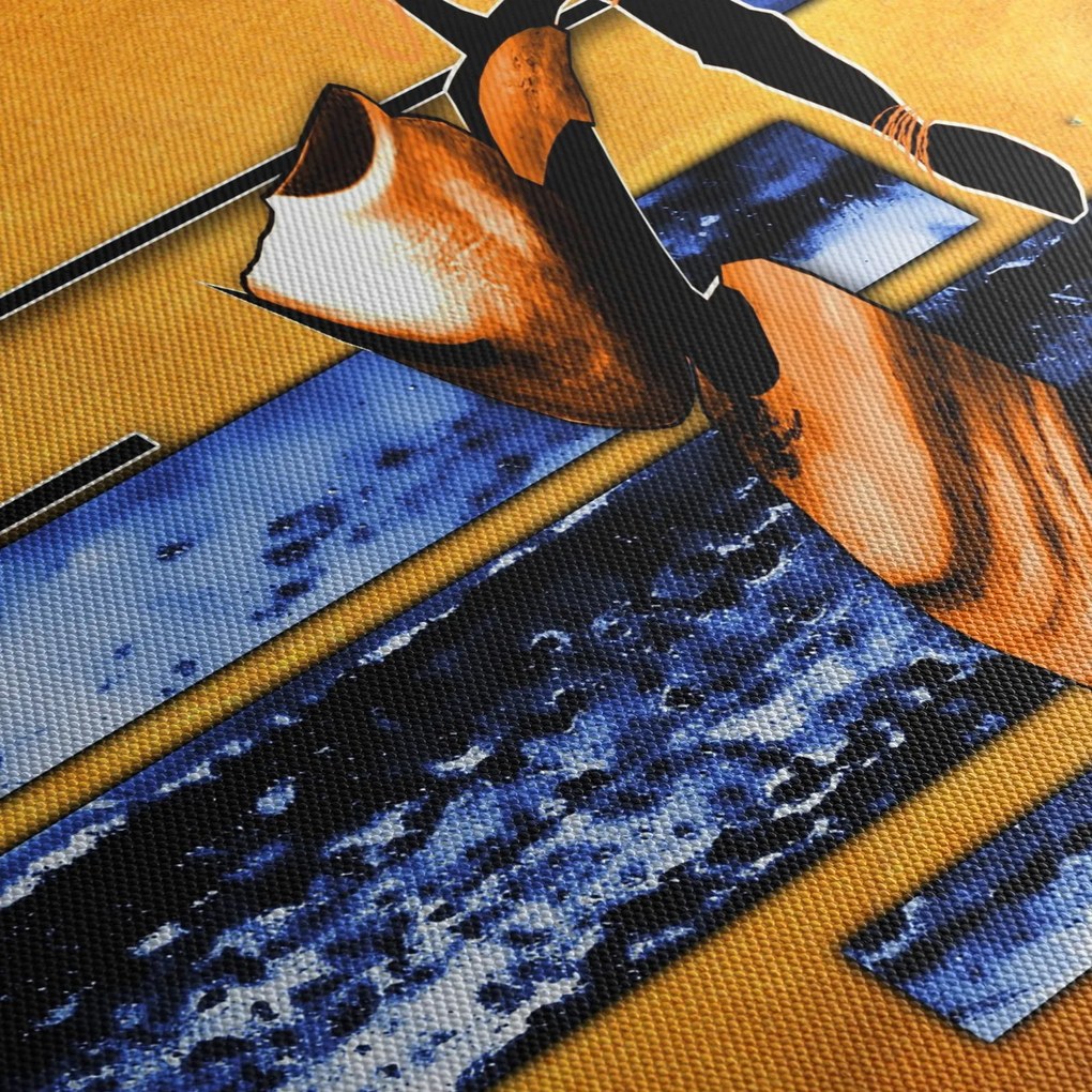 Tablou picturii abstracte (cu ceas) (90x30 cm)