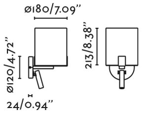 Lampă LED de perete FARO 20053 NILA 1xE27/15W/230V + LED/3W crem/negru