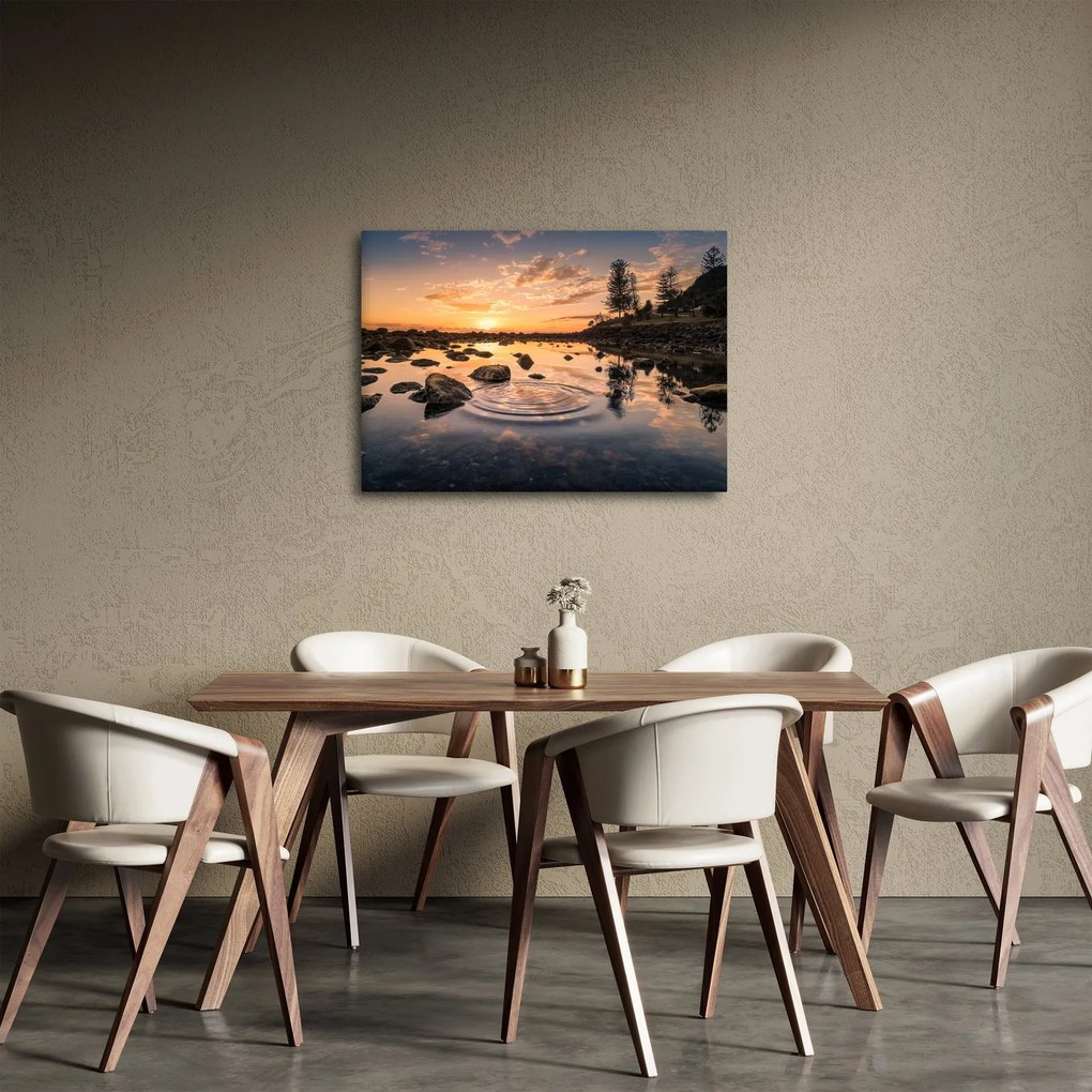 Tablou - Apus de soare la lac (70x50 cm)