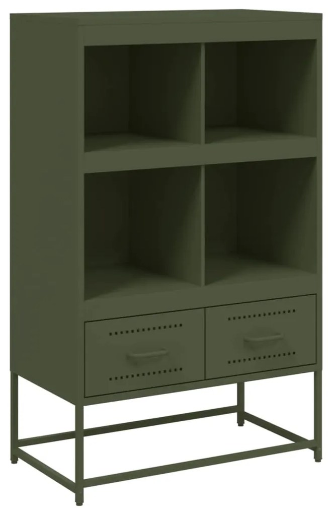 846606 vidaXL Dulap înalt, verde măsliniu, 68x39x111,5 cm, oțel