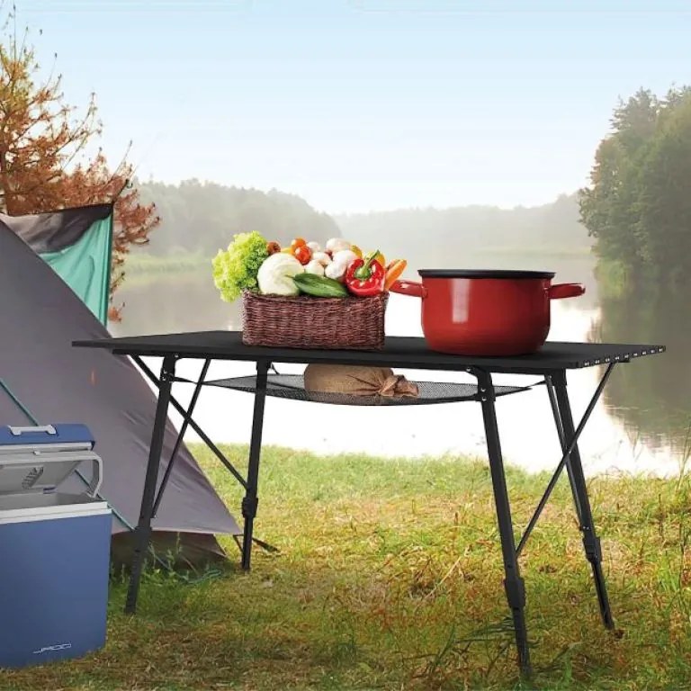 MIADOMODO Masă de camping pliabilă, 90 x 45 x 53 cm