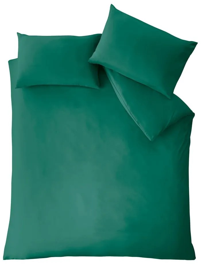 Lenjerie de pat albastru-verde pentru pat dublu, extinsă 230x220 cm So Soft Non-Iron – Catherine Lansfield