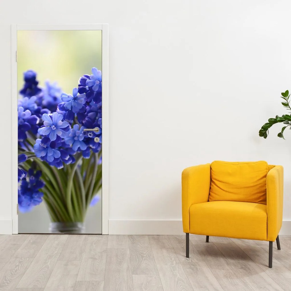 Fototapet pentru ușă - Buchet de flori albastre (95x205cm)