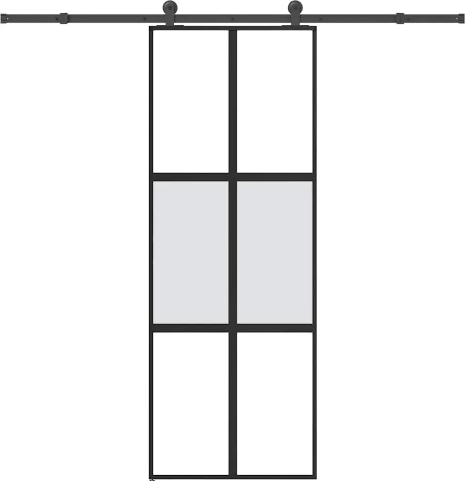 vidaXL Ușă glisantă cu set de feronerie sticlă temperată și aluminiu