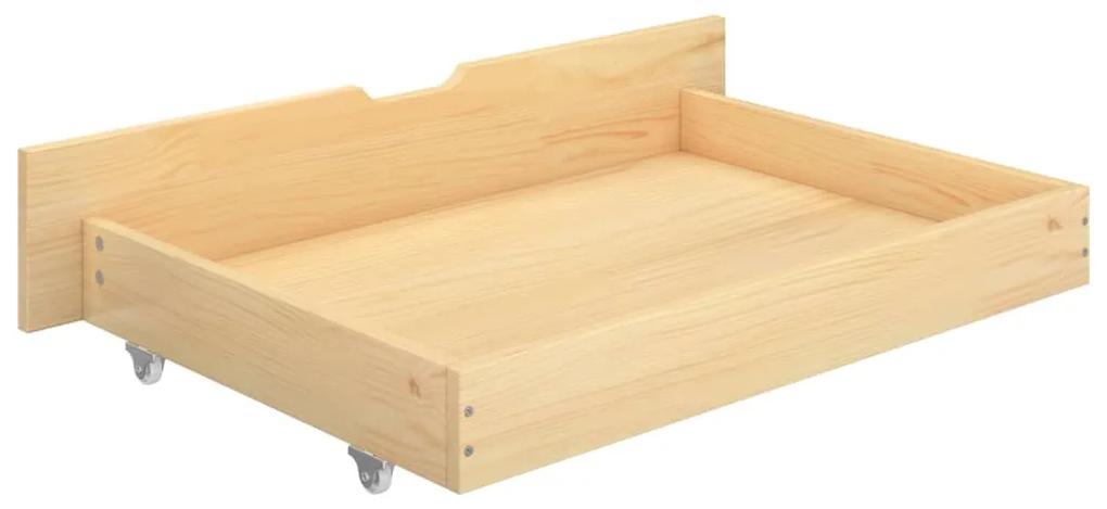 Sertare pentru pat, 2 buc., lemn masiv de pin Maro