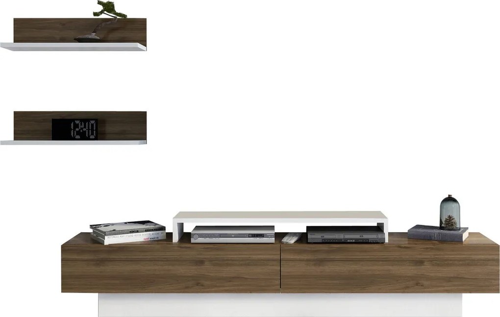 Comoda TV, Hanah Home, Lusi, 180x31x40 cm, Alb/Maro