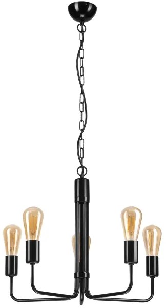 Lustră pe lanț TIFFANY 5xE27/60W/230V neagră