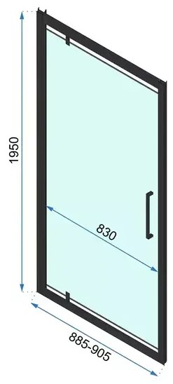 Usa de nisa pivotanta Rea Rapid Swing 90 cm sticla 6 mm crom