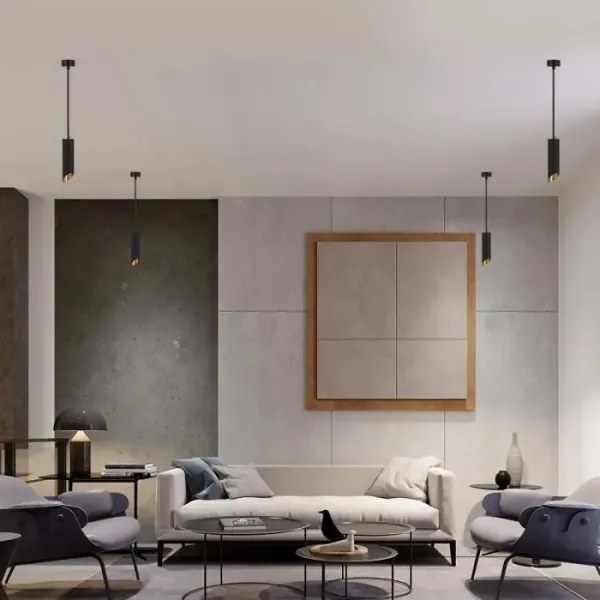 Lustră pe tijă 1xGU10/35W/230V 30 cm neagră