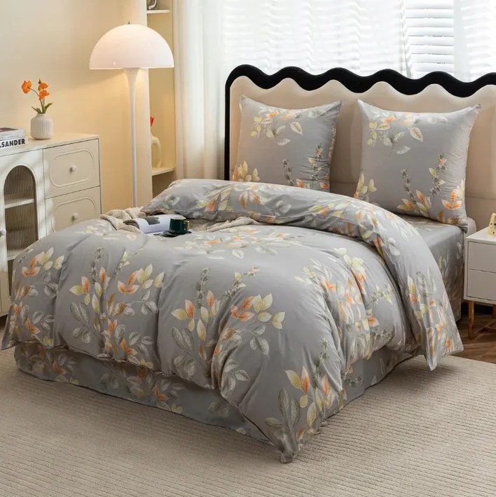 Lenjerie de pat din microfibra MISTLEAF gri Dimensiune lenjerie de pat: 2 buc 70 x 80 cm | 160 x 200 cm