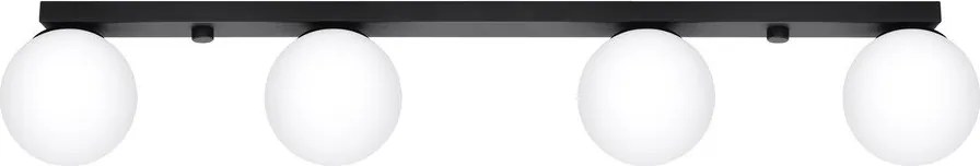 Plafonieră neagră cu abajur din sticlă ø 12 cm Umerta – Sollux