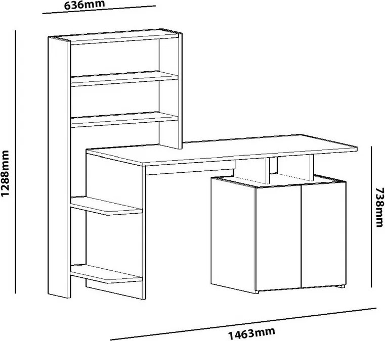 Birou Melis Walnut and White
