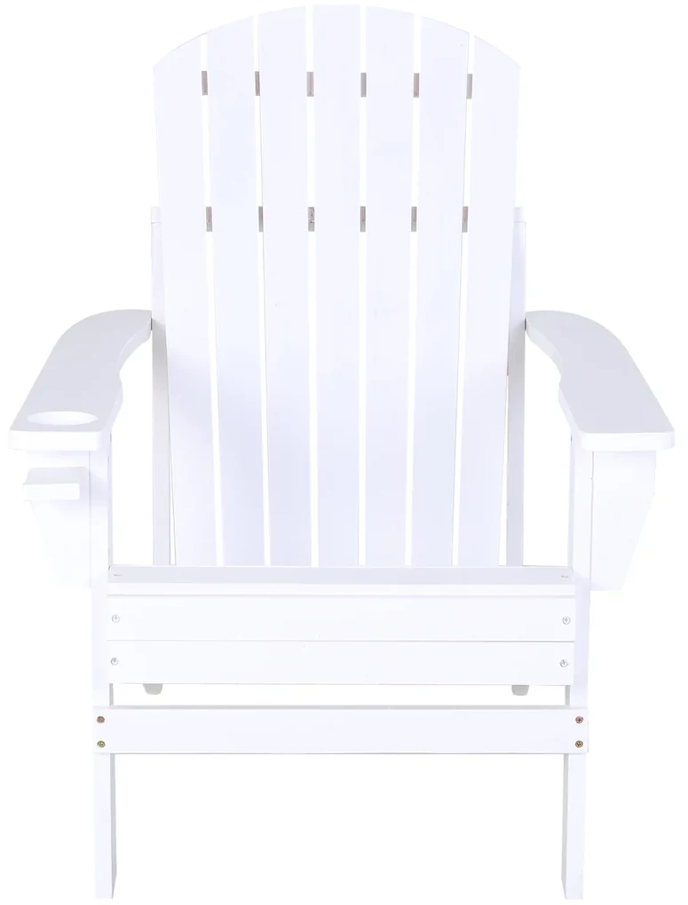 Outsunny Scaun de Gradina Adirondack din Lemn Alb 97x72.5x93cm