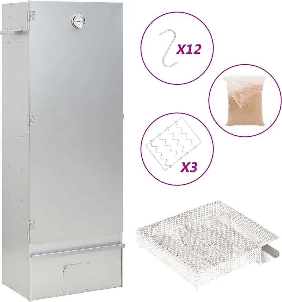 vidaXL Afumătoare cuptor/grătar, generator fum rece, oțel galvanizat