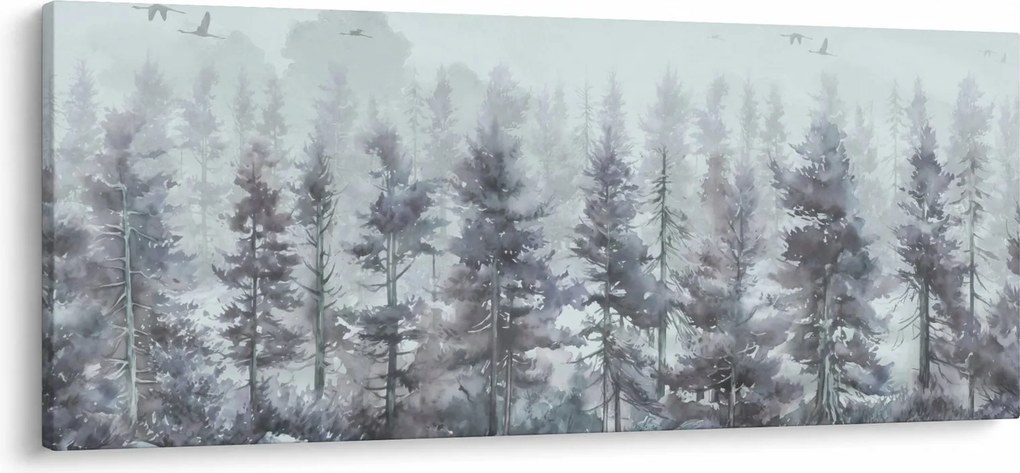Tablou - Pădurea de pini II., aquarel (120x50 cm)