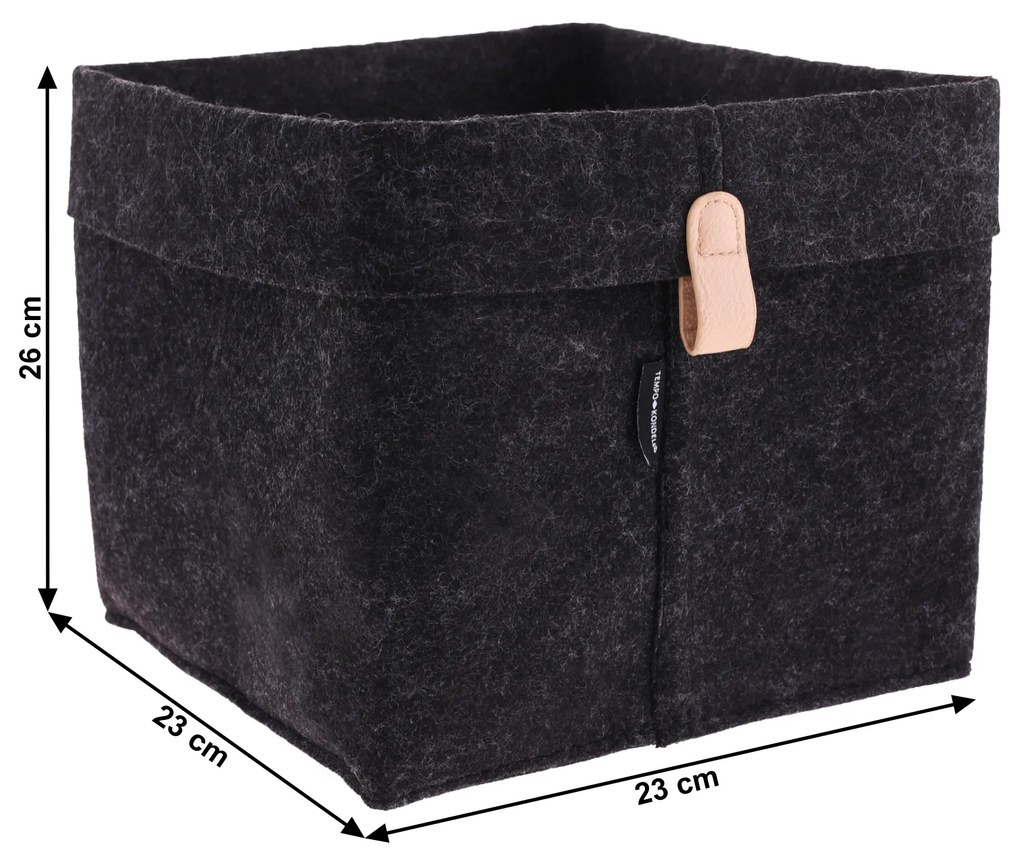 TEMPO-KONDELA ESKE, coşuri din stofă cu maner, set de 2 buc., gri/negru