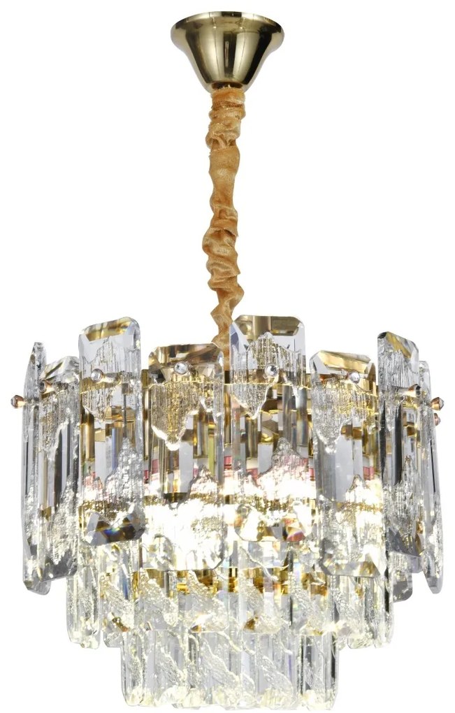 Candelabru Model 5861-300 – Cristale strălucitoare și finisaj auriu, 4 socluri E14 💫