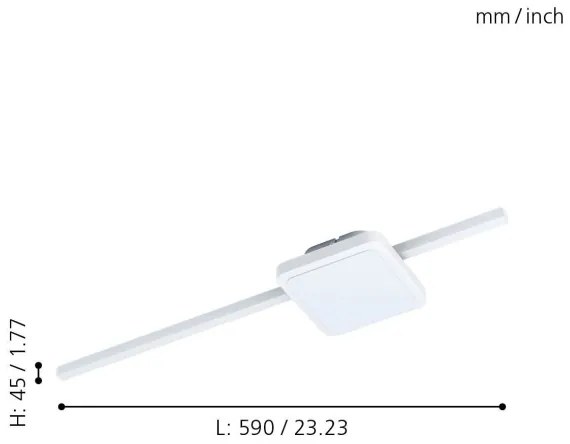 Eglo 99607 - Plafonieră LED SARGINTO, LED 6,3 W/230 V + LED 5,4 W
