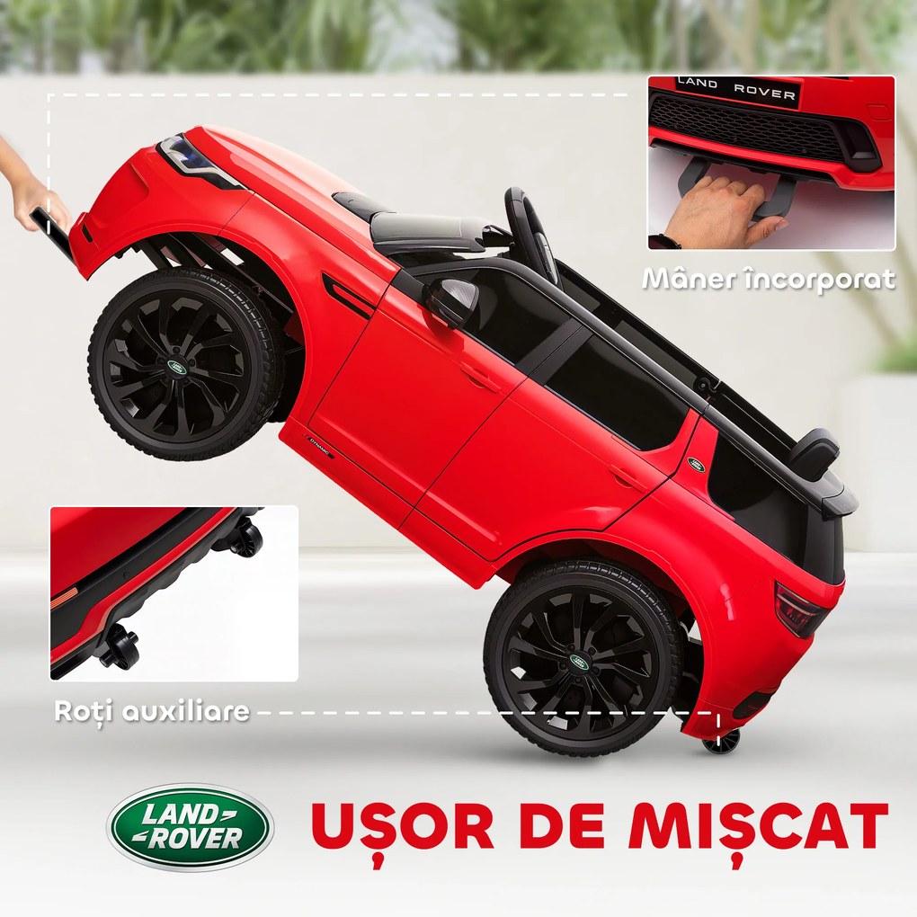 AIYAPLAY Mașină Electrică pentru Copii 3-6 Ani cu Telecomandă, Centură, Muzică, Claxon și Faruri, 106x65.5x51 cm, Roșu | Aosom Romania