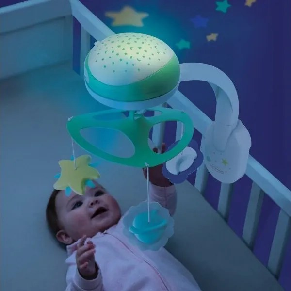 Carusel pentru pătuț cu sunete Infantino 3 în 1 3xAA verde