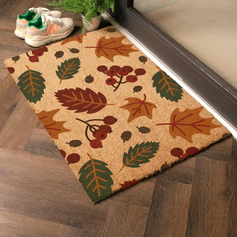 Covoraș de intrare din fibre de nucă de cocos 40x60 cm Autumn Leaves – Artsy Doormats