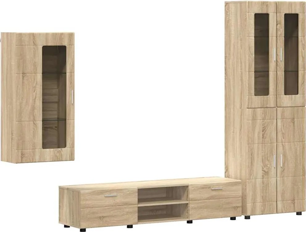 vidaXL Set comodă TV cu sertar FLORIN Stejar Sonoma Lemn compozit