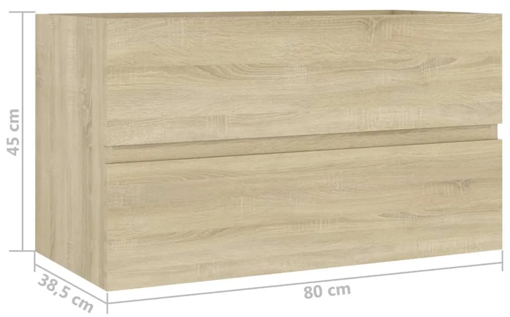 Dulap de chiuveta, stejar Sonoma, 80x38,5x45 cm, PAL Stejar sonoma, Dulap pentru chiuveta, 1