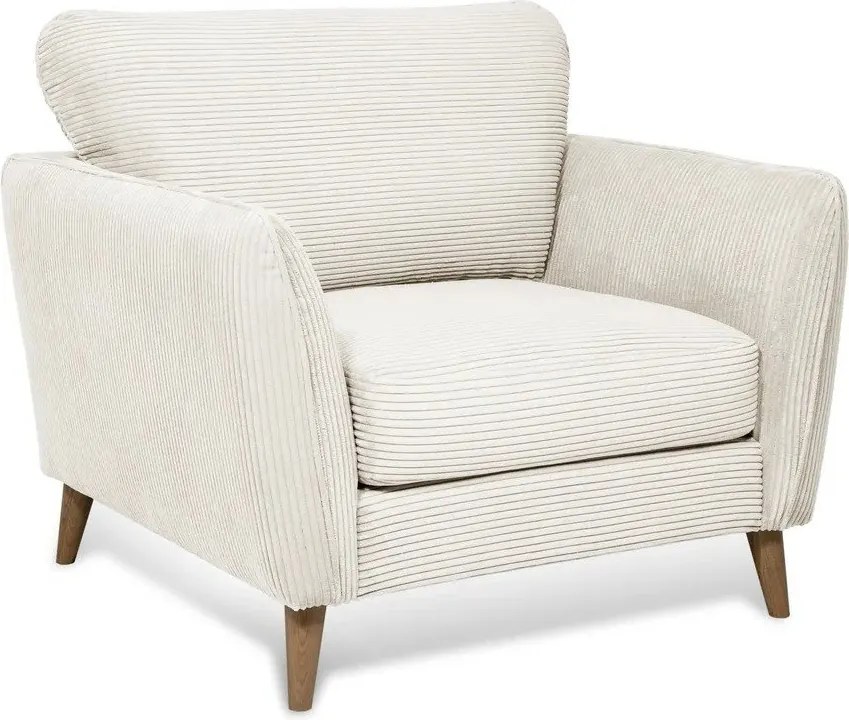 Fotoliu alb cu tapițerie din catifea reiată Paris – Scandic