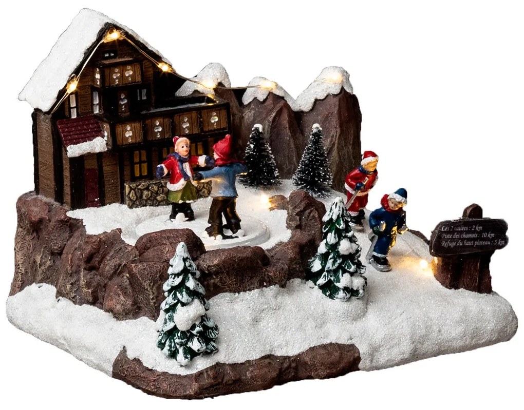 Figurina de Craciun Patinoar cu iluminare LED