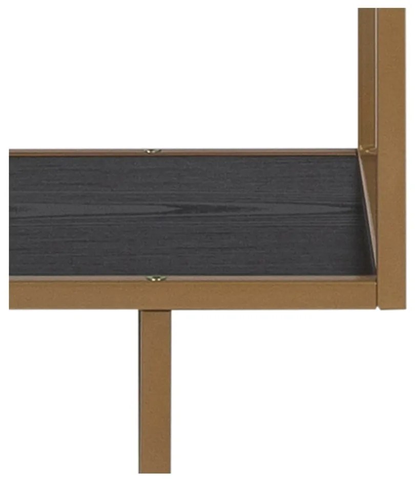 Bibliotecă neagră/aurie 77x185 cm Seaford – Actona