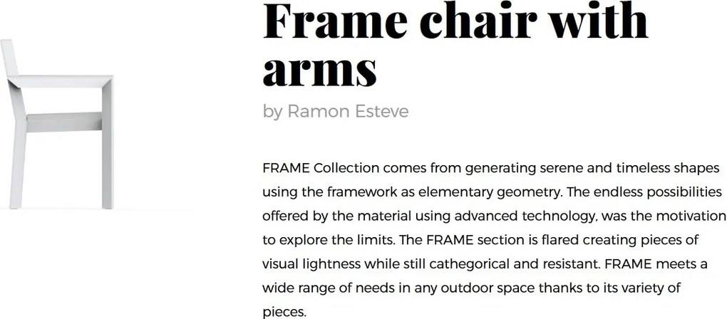 Set de 2 scaune moderne cu brate de exterior / interior design premium FRAME CHAIR 54094 Vondom