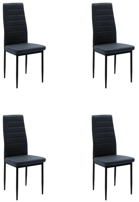 Set 4 Scaune Bucatarie/Dining Kleo 2 Piele Ecologica Gri Antracit