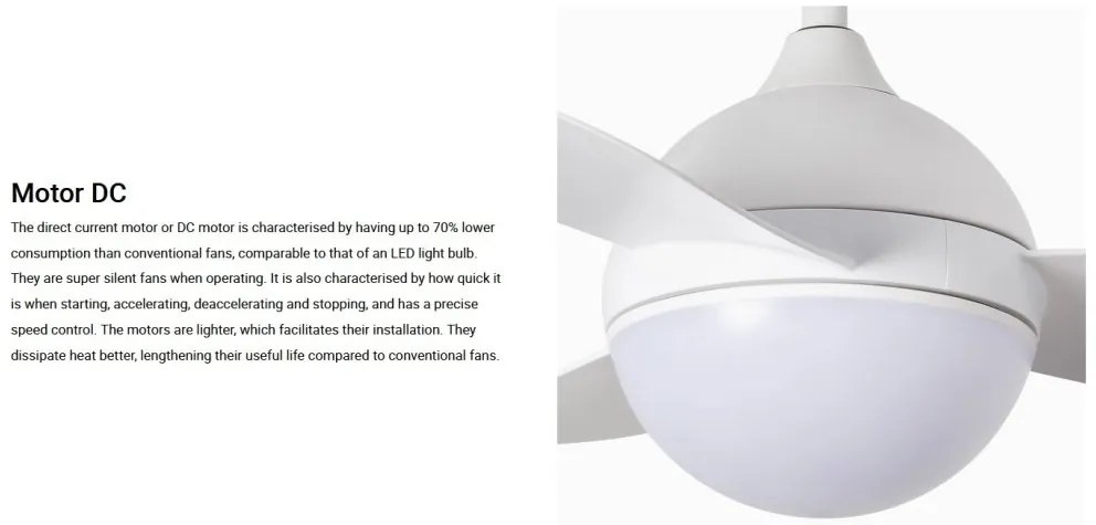 Lustra cu Ventilator si telecomanda HVAR S LED alb