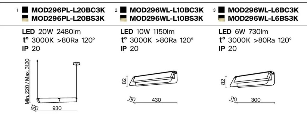Aplica de perete LED design minimalist Flat, fumuriu