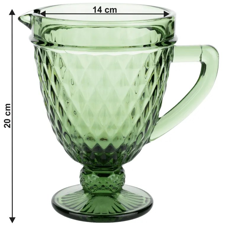 Carafă de apă, 1150ml, verde, VERITAS
