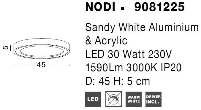 Plafoniera LED design modern Nodi alb 45cm