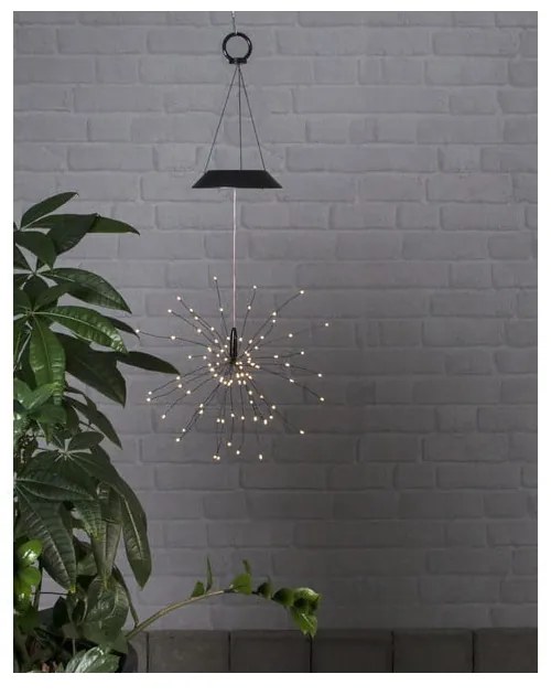 Decorațiune solară LED suspendată cu diode albe Star Trading Firework, înălțime 50 cm