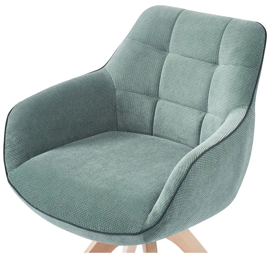 Set de scaune de sufragerie verde cu cotiere 2 buc. tapițat Donatelo – Marckeric