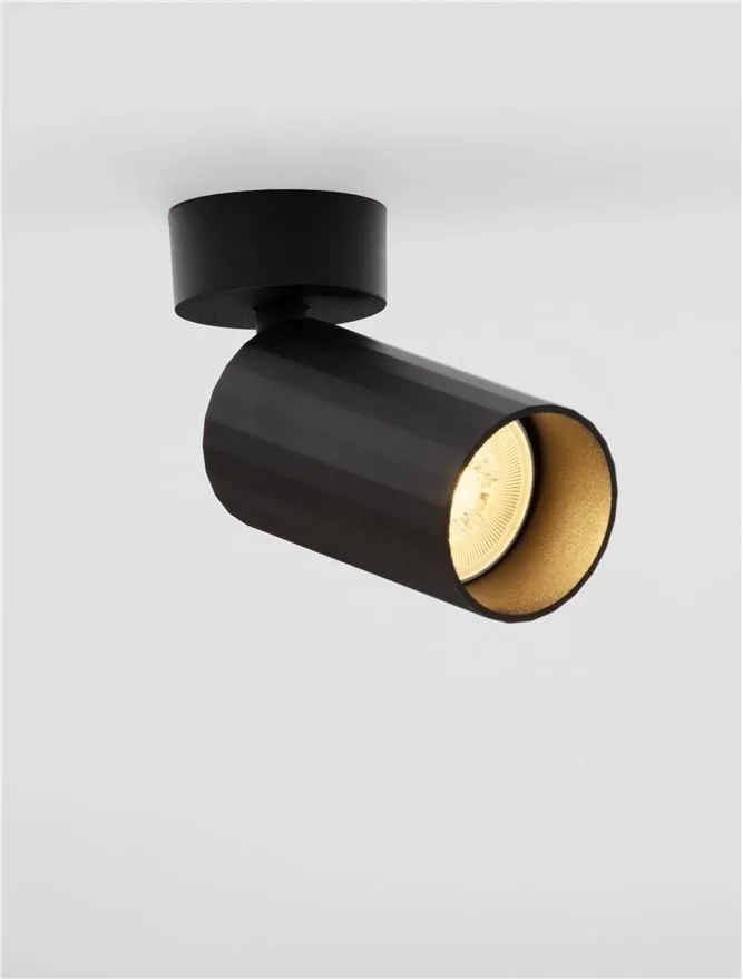 Spot aplicat design tehnic ZELOS negru