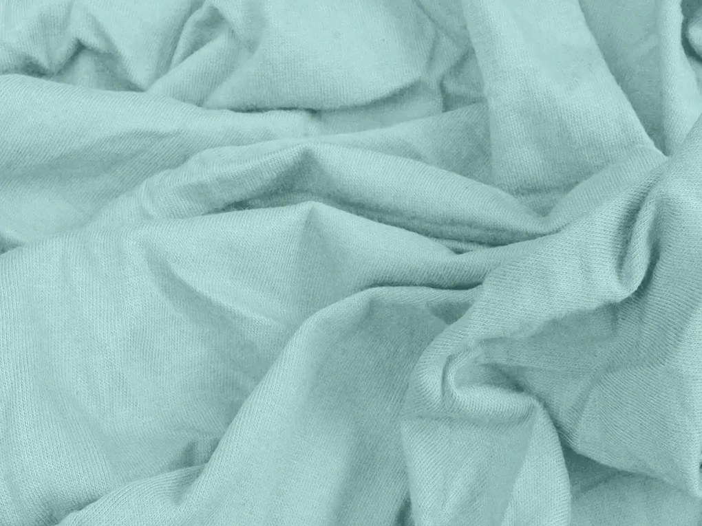 Cearsaf Jersey EXCLUSIVE cu elastic verde mentol deschis 180 x 200 cm