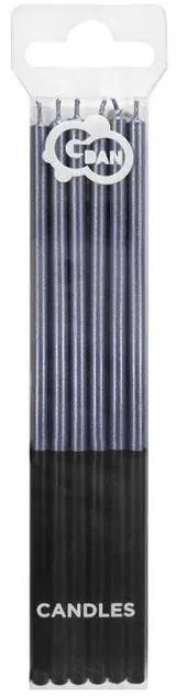 Colorat Platinum Blue, Lumânare de tort albastră, set de lumânări 6 buc.