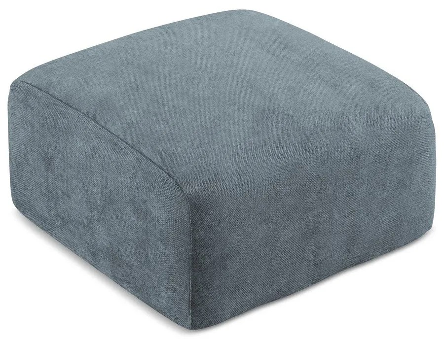 Taburet albastru cu tapițerie din chenille Leila – Makamii