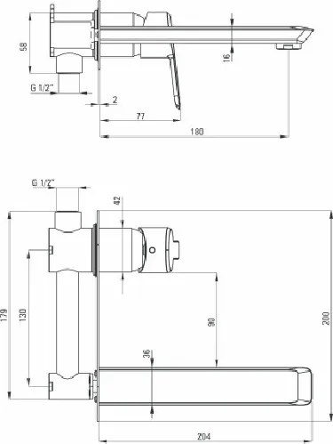 Arnika Nero Baterie de cada/lavoar black Deante BQAN54L